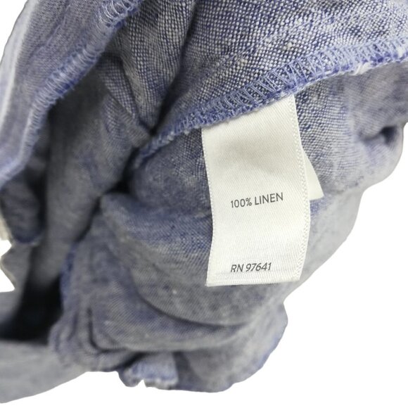 J Jill Love Linen Blue Pull On Tapered Ankle Pants Size M Pockets Lightweight - Picture 3 of 10